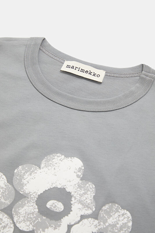 Gray Crew Neck Printed Women's T-Shirt 3