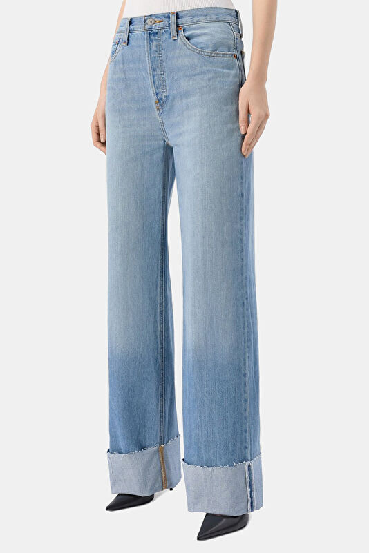 Blue Wide Leg Women's Pants 3