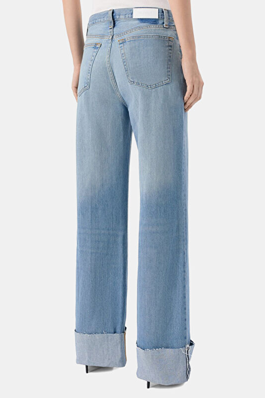 Blue Wide Leg Women's Pants 4