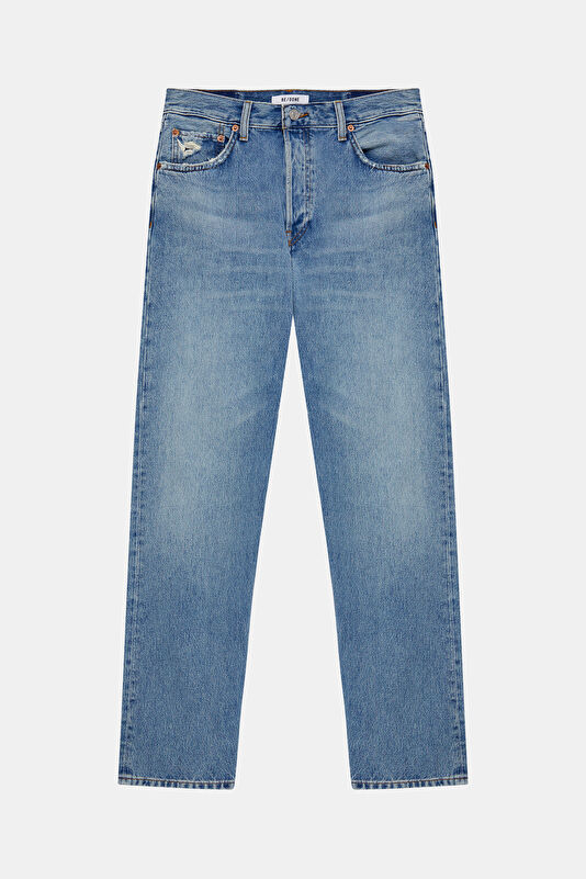 Blue Straight Women's Pants