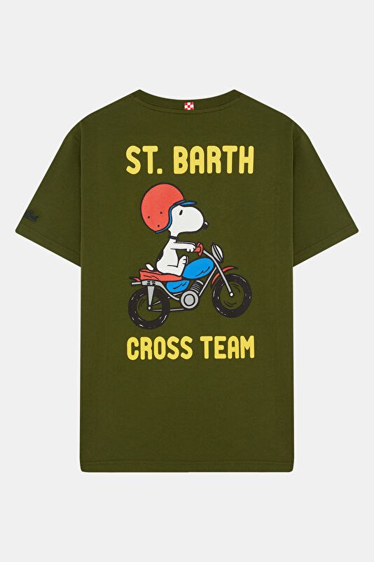 Relax Fit Khaki Crew Neck Printed Men's T-Shirt