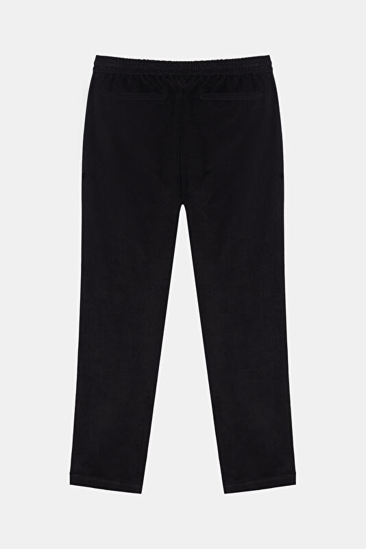 Black Straight Cotton Elastane Men's Pants 2