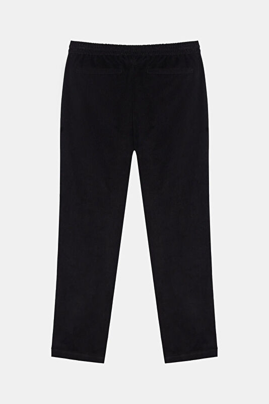 Black Straight Cotton Elastane Men's Pants 4