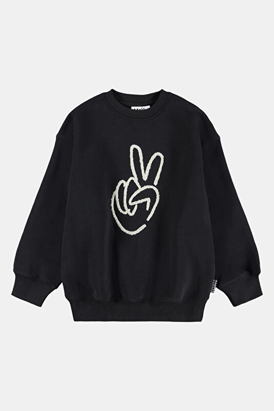 Black Crew Neck Kids' Sweatshirt