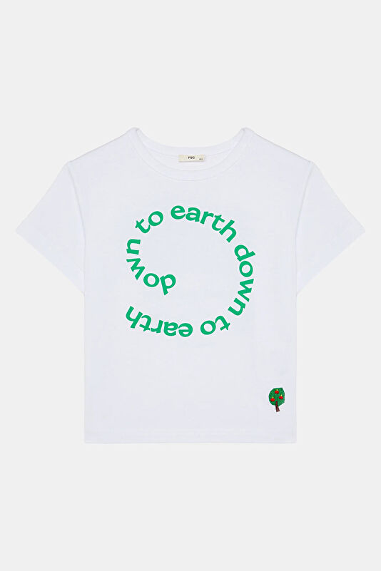 White Printed Kids' T-Shirt