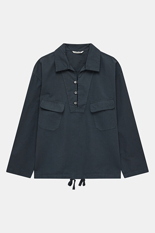 Men's Navy Buttoned Jacket