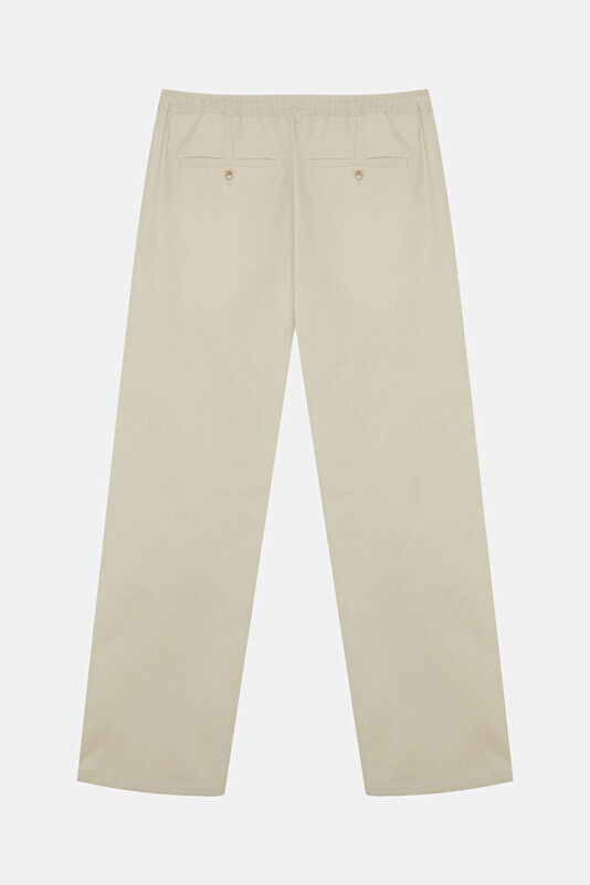 Relax Kalıp Krem Wide Leg Erkek Pantolon 2