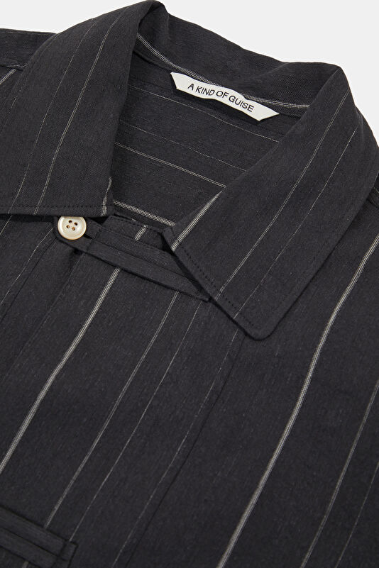 Black Buttoned Cotton/Silk Men's Jacket 3