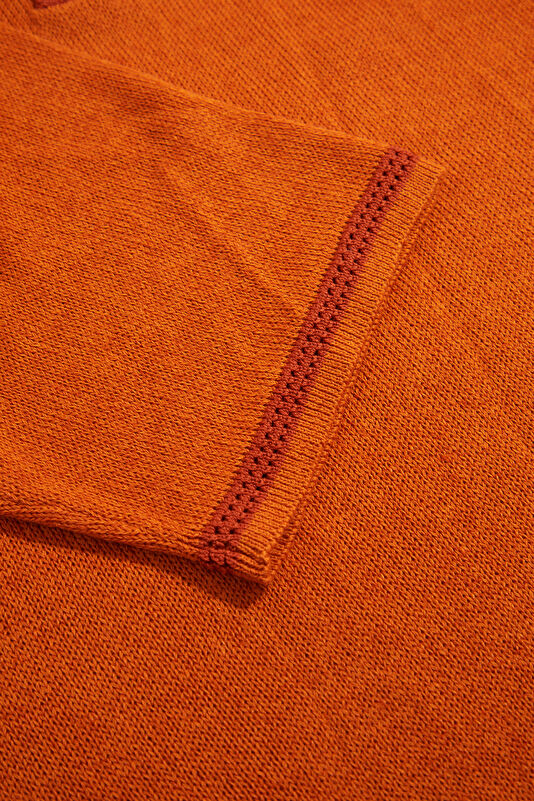Relax Fit Orange Polo Collar Men's T-Shirt 4