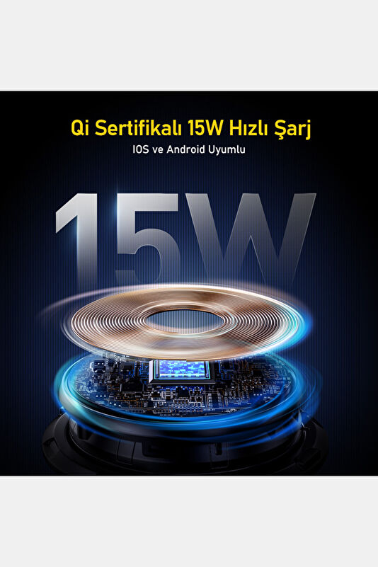 Superauto Smart Sensor 15W Wireless Siyah Şarj Cihazı 4