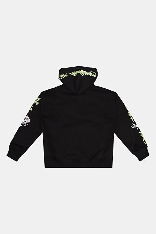 Siyah Kapuşonlu Çocuk Sweatshirt 2