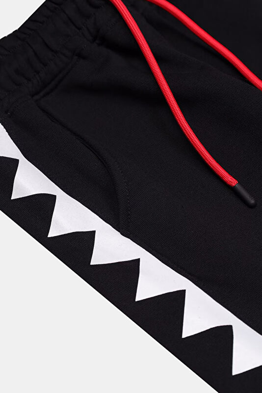 Siyah Bol Paça Çocuk Spor Pantolon 4