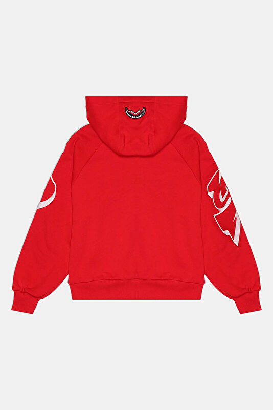 Kırmızı Kapuşonlu Çocuk Sweatshirt 2