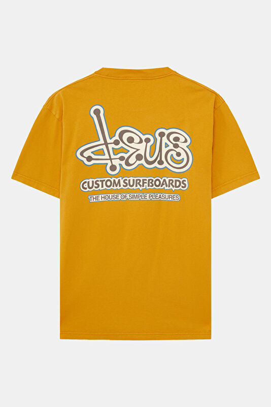 Relax Fit Mustard Crew Neck Printed Men's T-Shirt 2