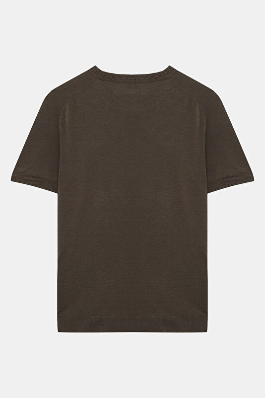 Brown Crew Neck Men's T-Shirt 2