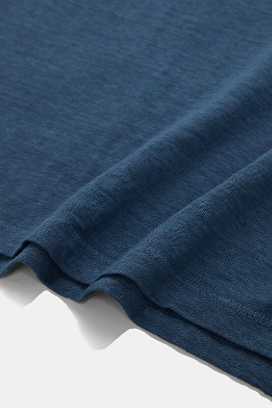 Indigo Crew Neck Linen Men's T-Shirt 4