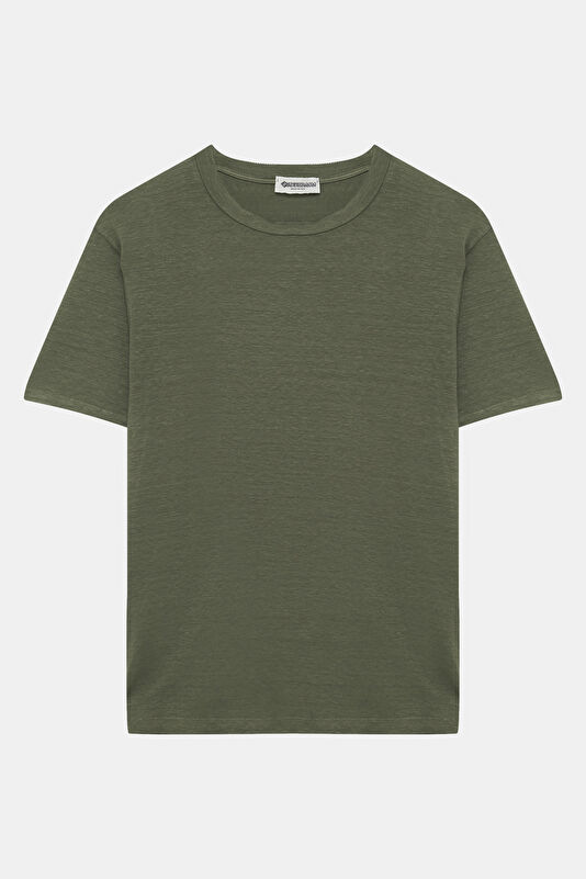Khaki Crew Neck Men's T-Shirt