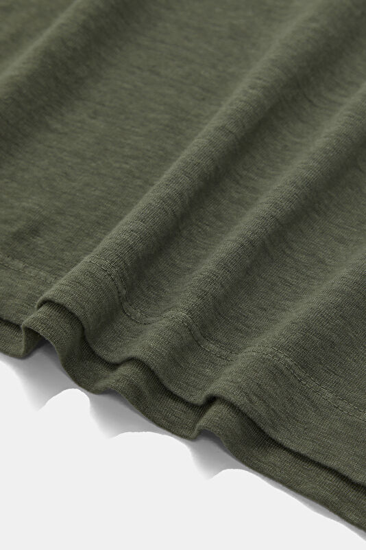 Khaki Crew Neck Men's T-Shirt 4