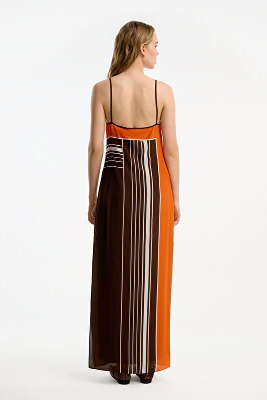 Brown Patterned Women's Dress 2