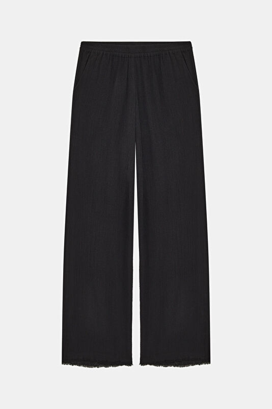 Siyah Wide Leg Kadın Pantolon