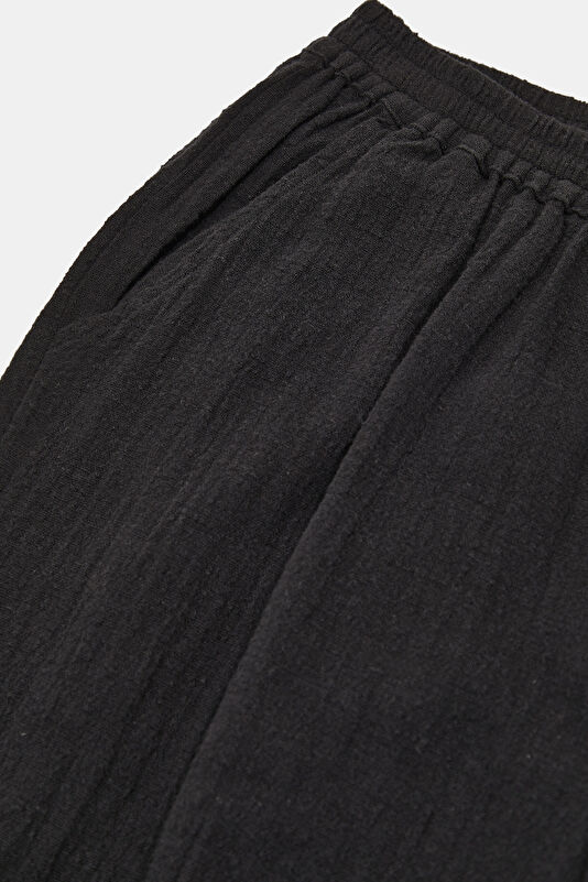 Siyah Wide Leg Kadın Pantolon 4