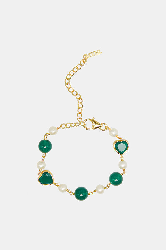 Green Onyx Freshwater Yellow Bracelet 2