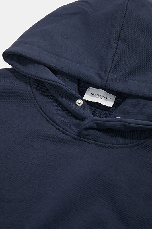 Lacivert Relax Kalıp Kapuşonlu Erkek Sweatshirt 3