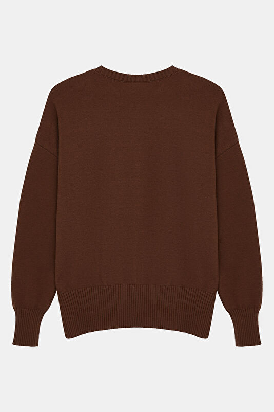 Brown Viscose Women's Sweater 2