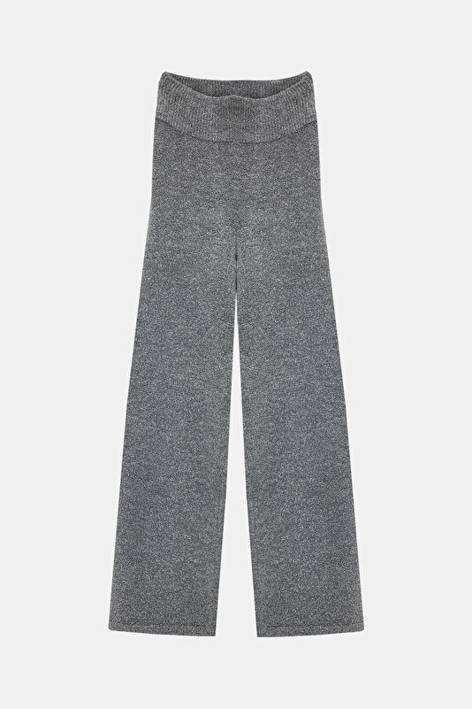 Gri Wide Leg Kadın Pantolon