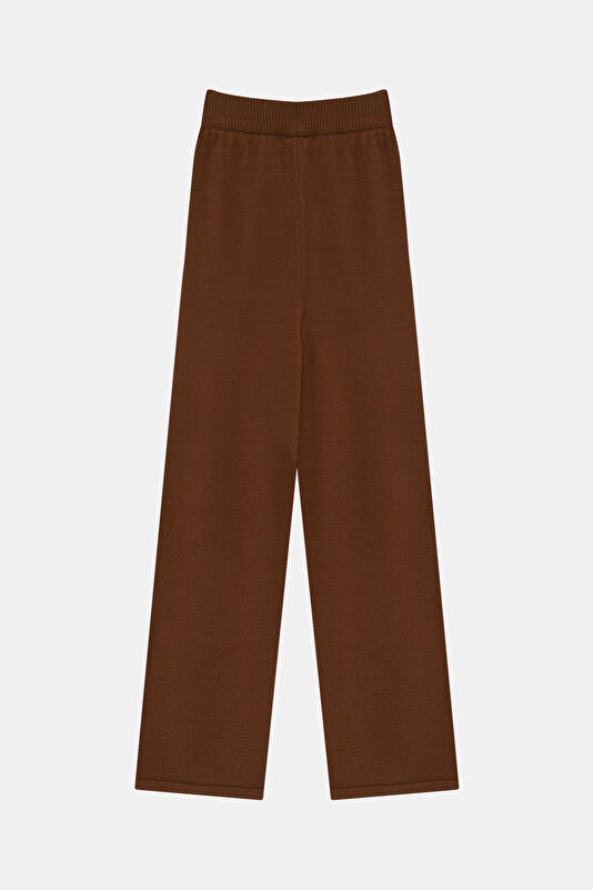 Brown Wide Leg Viscose Women's Trousers 2