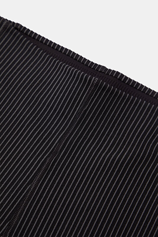 All-Day Ribbed Siyah Bol Paça Spor Kadın Pantolon 3