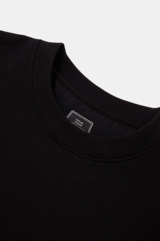 Club Crew Graphic Siyah O Yaka Kadın Sweatshirt 3
