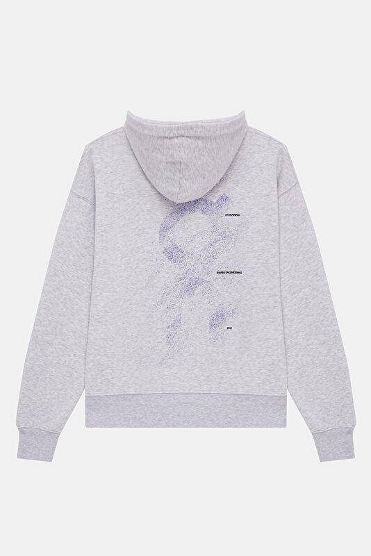 Club Graphic Beyaz Kapuşonlu Kadın Sweatshirt 2