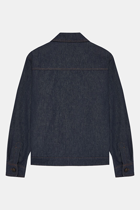 Indigo Zip-Up Wool Men's Jacket 2