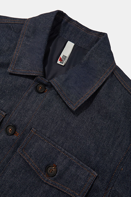 Indigo Zip-Up Wool Men's Jacket 3