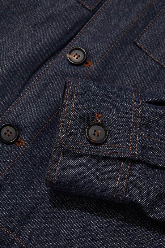 Indigo Zip-Up Wool Men's Jacket 4