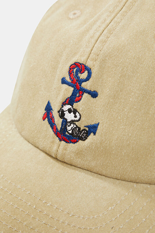 Capello Baseball Snoopy Yacht Club Beige Embroidered Hat 4
