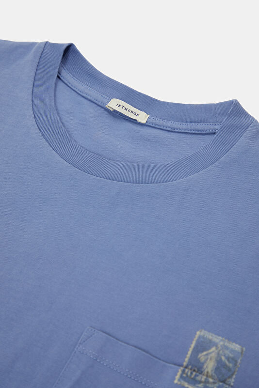 Blue Crew Neck Printed Men's T-Shirt 3