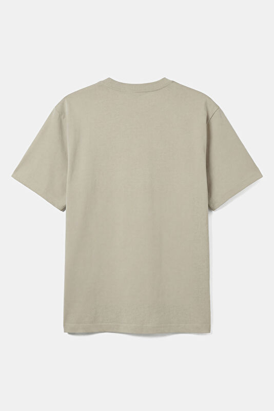 Beige Crew Neck Printed Men's T-Shirt 2