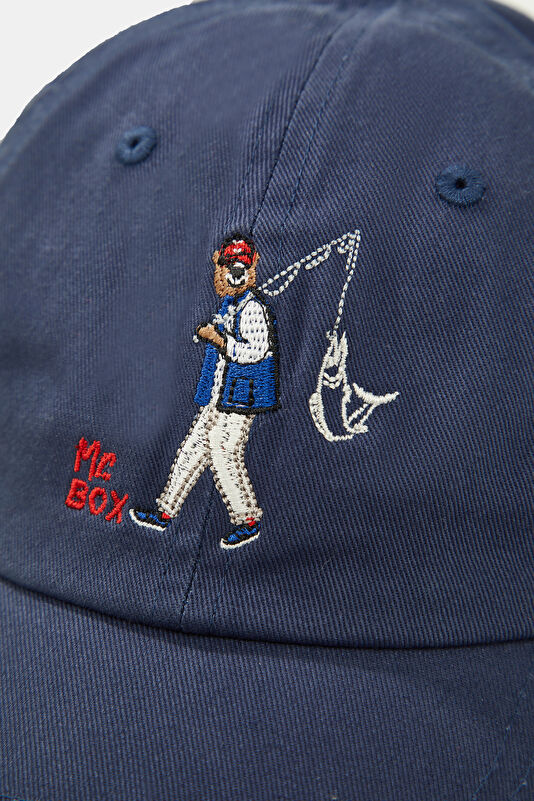 Capello Baseball Mr Box Fishing Navy Embroidered Hat 4