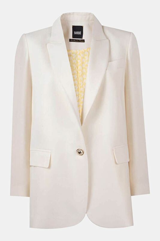 Yellow Buttoned Wool Women's Jacket