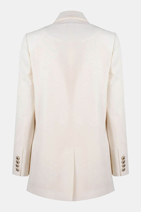 Yellow Buttoned Wool Women's Jacket 3