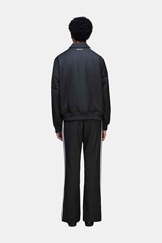 X Wales Bonner Wool Anthracite Wide Leg Men's Pants 3