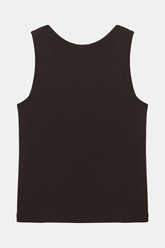 Kahve O Yaka Kadın T-Shirt 2