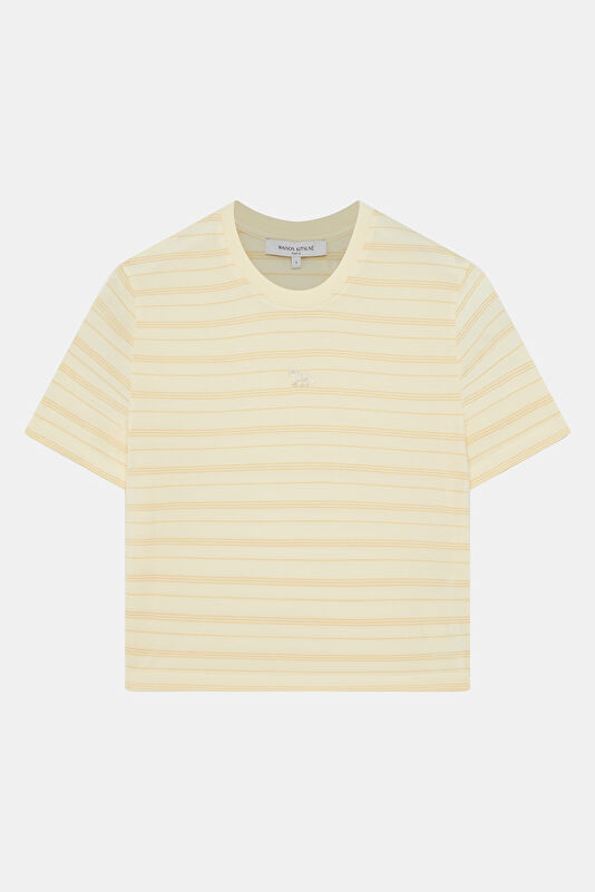 Açık Sarı O Yaka Kadın T-Shirt