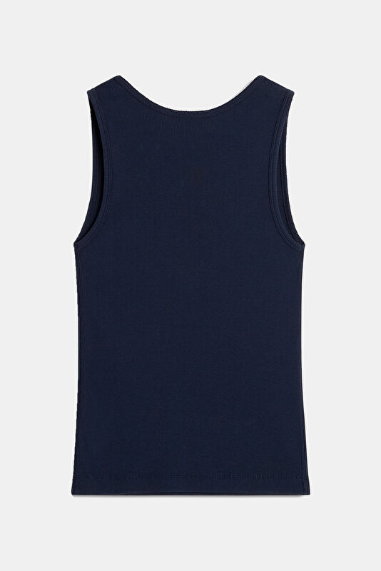 Koyu Lacivert O Yaka Kadın T-Shirt 2