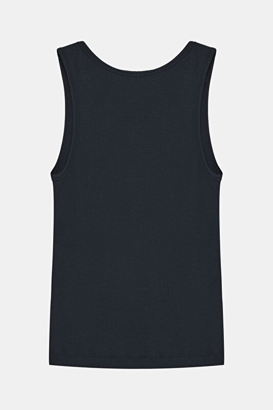 Koyu Lacivert O Yaka Kadın T-Shirt 2