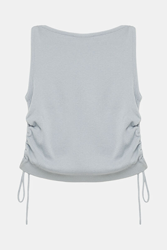 Light Blue Sleeveless Women's Blouse 2