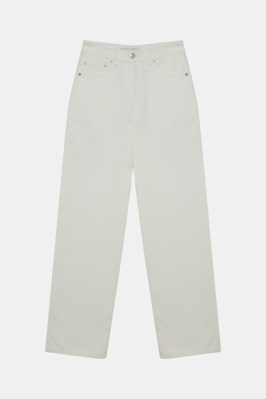 White Slim Fit Women's Trousers