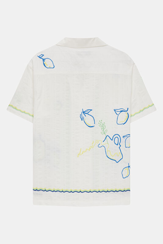 Relax Fit Light Yellow Patterned Polo Shirt 2